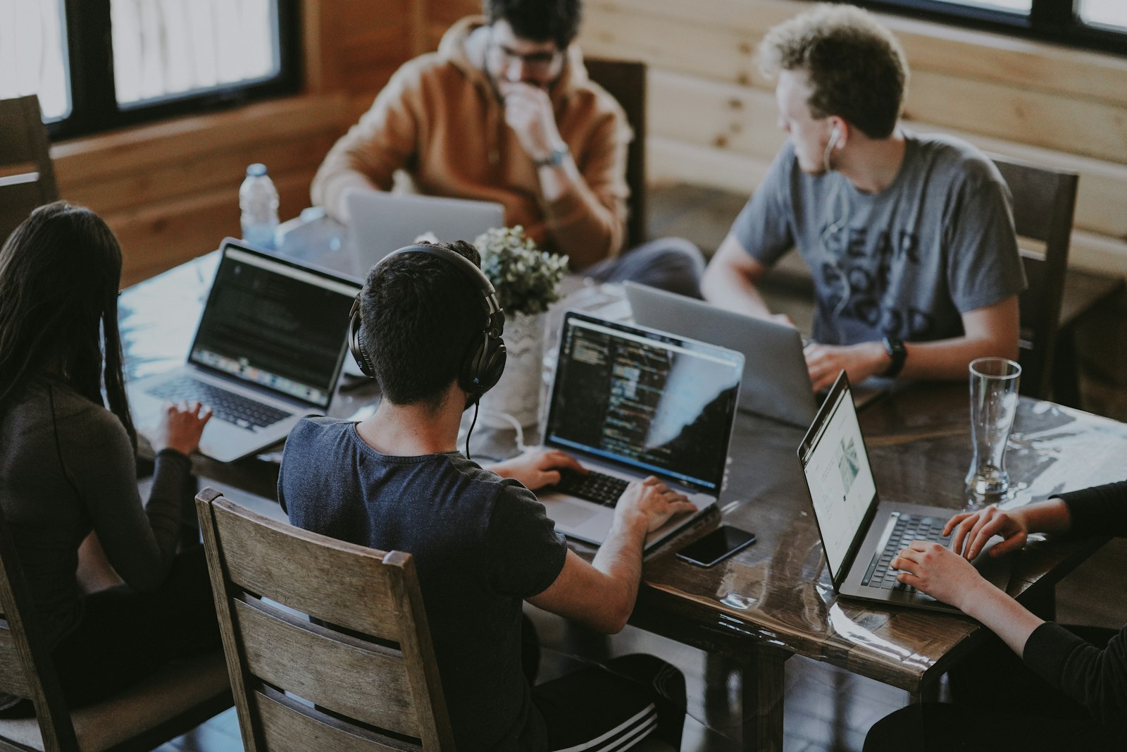 Central New York business team working with a local Express IT consultant on an AI project